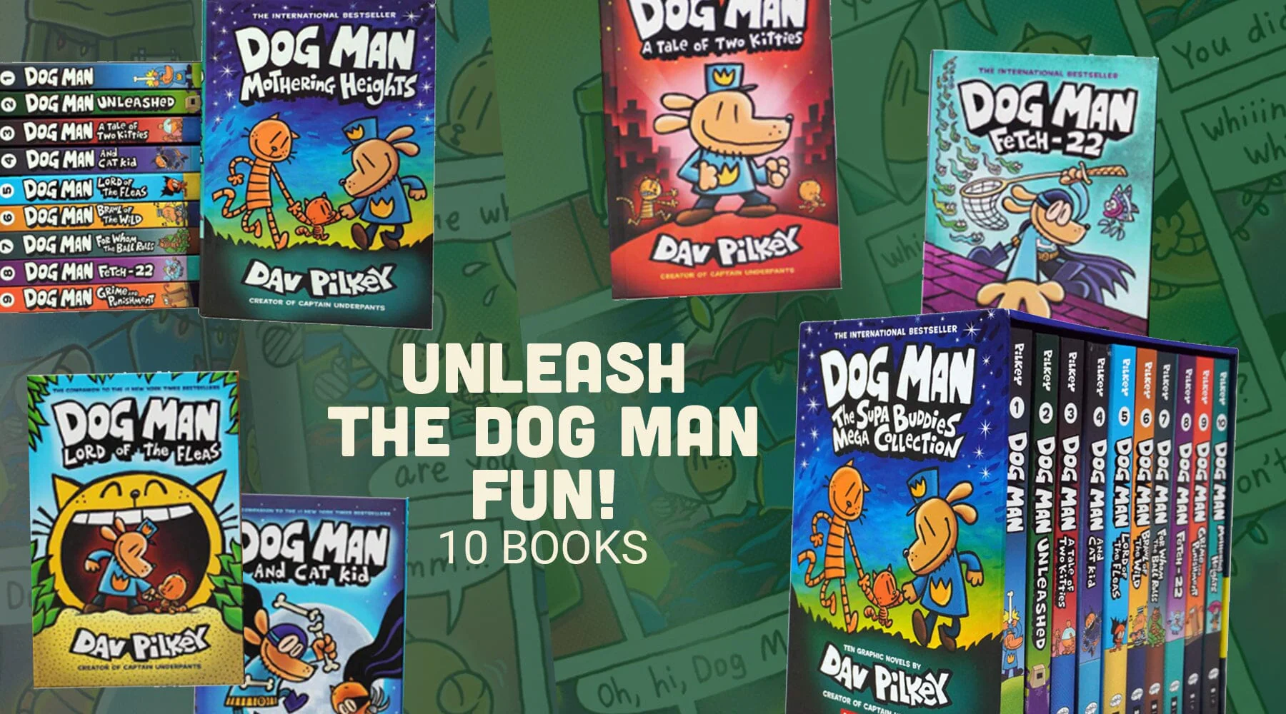 Dog Man 1-10: The Supa Buddies Mega Set by Dav Pilkey | Amazing Books